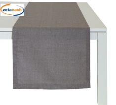 RUNNER IN PURO COTONE COLOR TORTORA CM 40X140