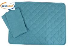 TOVAGLIETTA COLAZIONE IN COTONE CON TOVAGLIOLO TURCHESE