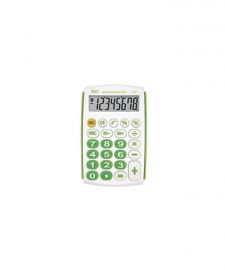 CALCOLATRICE 8 CIFRE VERDE CON MEMORIA + E -