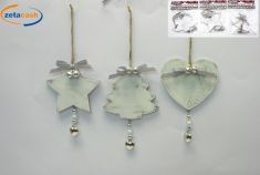 APPENDINO STELLA/CUORE/ALBERO SBIANCATO CON SONAGLI