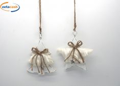 APPENDINO ALBERO CON STELLA IN LEGNO PIATTO BIANCO PELO