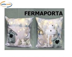 FERMAPORTA CON DISEGNO DI NATALE AL CENTRO E CON 3 LUCI LED