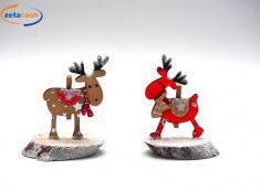 SEGNAPOSTO NATALIZIO RENNA SU TRONCO