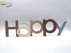 SCRITTA IN LEGNO DA APPOGGIO HAPPY 49X4XH13 CM