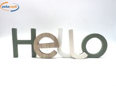 SCRITTA IN LEGNO HELLO DA APPOGGIO 40X4XH13 CM