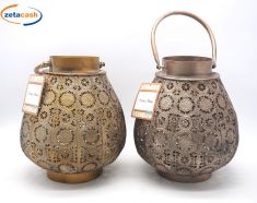 LANTERNA PORTACANDELA IN METALLO ARABESCUE