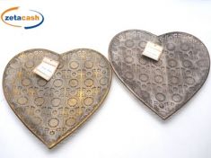 CENTROTAVOLA METALLO CUORE ORO ARABESQUE 32 CM