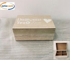 SCATOLA IN LEGNO CON COPERCHIO PORTA THE E TISANE 18 X 12 CM