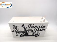 CASSETTA LEGNO BIANCA RETTANGOLARE FAMILY H14X29.5X20CM