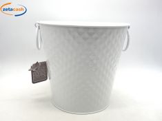 SECCHIELLO IN LATTA CON MANICI BIANCO D. 26,5 H. 23,5 CM.