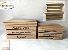 SET 2 CASSETTE LEGNO NATURALE 20X25X H 36 30X18X H16