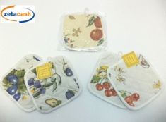 PRESINA QUADRATA DA CUCINA CON STAMPA FLOREALE 2 PEZZI