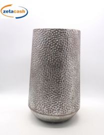 VASO METALLO ARGENTO GLITTER H39 D21 CM