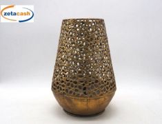 LANTERNA IN METALLO ORO DISEGNO MARGHERITA