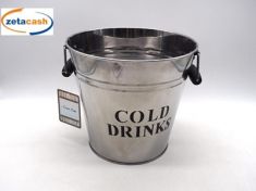 SECCHIELLO LATTA 2 MANICI LEGNO NERO H21 D24 CM SCRITTA