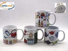 TAZZA CERAMICA BIANCA IMMAGINE CUCINA H10 D8 CM