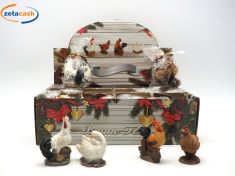SET DA 2 ANIMALI CIGNO O GALLO H. 4,5 CM. PERSONAGGI PER PRESEPE