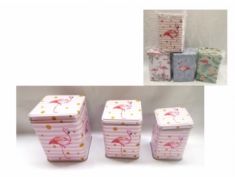 SET 3 BARATTOLI DECRESCENTI DIEGNO FENICOTTERO