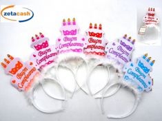 CERCHIETTO PIUME BUON COMPLEANNO TORTA COL ASS