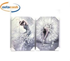 QUADRO IN LEGNO CON STAMPA BALLERINA CM 40X60