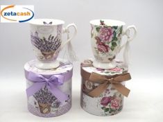 TAZZA H11 D9 CM GIFT BOX FIORI NASTRINO H12 D12 CM ASS
