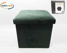 POUF QUADRATO VELLUTO LISCIO VERDE SCURO 35X35 CM