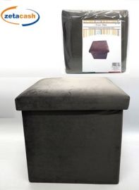 POUF QUADRATO VELLUTO LISCIO 35X35 CM GRIGIO