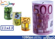 SALVADANAIO LATTA STAMPA BANCONOTE 13X11 CM
