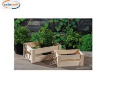 SET 2 CASSETTE LEGNO MANICI CORDA COL ASS