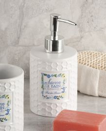 DISPENSER CERAMICA BIANCO CON DOSATORE SILVER