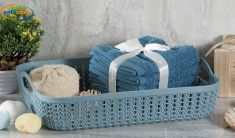 CESTINO CONTENITORE in PLASTICA mod. TULLY a RETE. 34,5 x 26 cm. H. 8 cm.