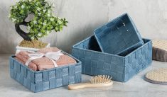 CONTENITORI PORTA OGGETTI 3 PEZZI DECRESCENTI IN POLIESTERE