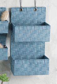 CONTENITORE PORTA OGGETTI DA PARETE 2 PIANI IN TESSUTO