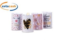 SALVADANAIO IN LATTA CON SCRITTA DIAM 8XH13 CM