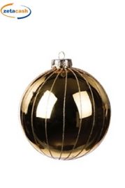 SFERA NATALIZIA ORO LUCIDA/OPACA IN VETRO DIAM. 12 CM