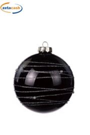 SFERA NATALIZIA LUCIDO/OPACO IN VETRO DIAM. 12 CM