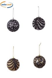 SFERA NATALIZIA IN POLISTIROLO GRITTERATA CM 8