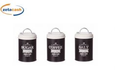 BARATTOLO LATTA ROTONDO NERO C/COPERCHIO BIANCO D10XH16 CM A