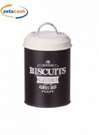 BARATTOLO ROTONDO NERO C/COPERCHIO BIANCO D11XH19CM