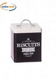 BARATTOLO LATTA QUADRATO NERO C/COPERCHIO 12X12XH17CM