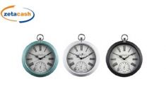 OROLOGIO DA PARETE CON TERMOMETRO D 31.5 CM COL ASS