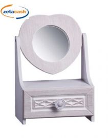 PORTAGIOIE CON CASSETTO E SPECCHIO IN LEGNO