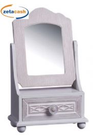 PORTAGIOIE CON SPECCHIO IN LEGNO BIANCO