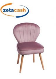 SEDIA VELLUTO JARRON ROSA 53X56 H84 CM