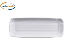 VASSOIO PORCELLANA BIANCO RETTANGOLARE 20X7.5 CM