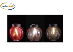 LANTERNA ROTONDA LAMPADINA LED IN VETRO D 20XH20 CM COL ASS