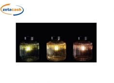 LANTERNA IN VETRO CON LAMPADINA A LED DIAM 18 CM X H 22