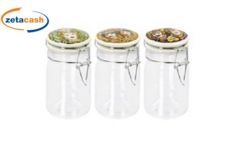 PORTA SPEZIE IN VETRO TAPPO ERMETICO CERAMICA DEC ASS