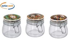 BARATTOLO IN VETRO CON TAPPO ERMETICO IN CERAMICA 12X10 CM