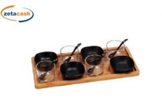 SET 12 ACCESSORI FINGER FOOD PORCELLANA VASSOIO BAMBOO